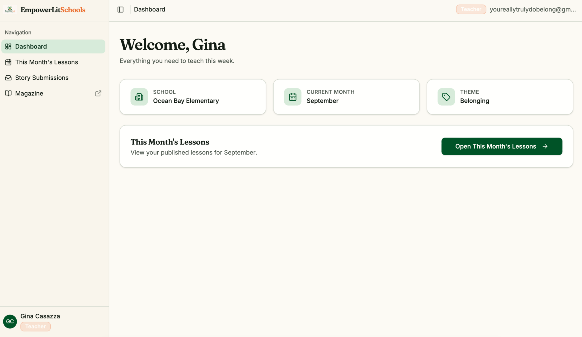 Teacher Dashboard